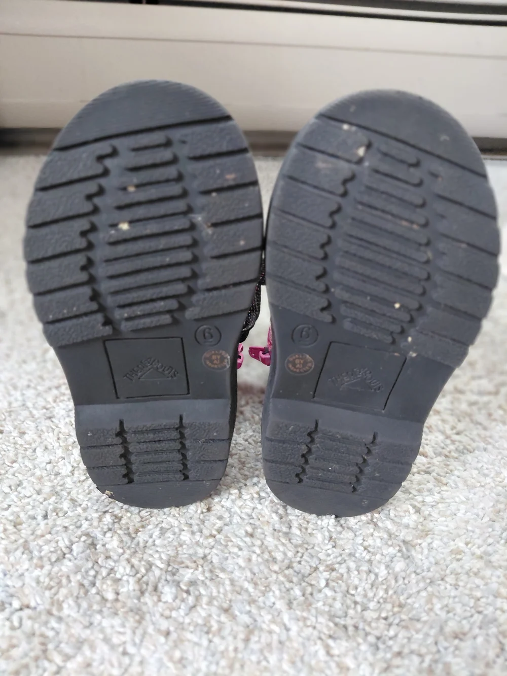Toddler Girls' Sparkle Lace-Up Pink Booties with Sturdy Black Sole